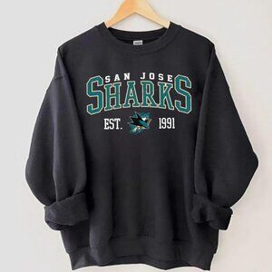 San Jose Sharks Sweatshirt Crewneck, Vintage Sharks shirt, San Jose Hockey1991